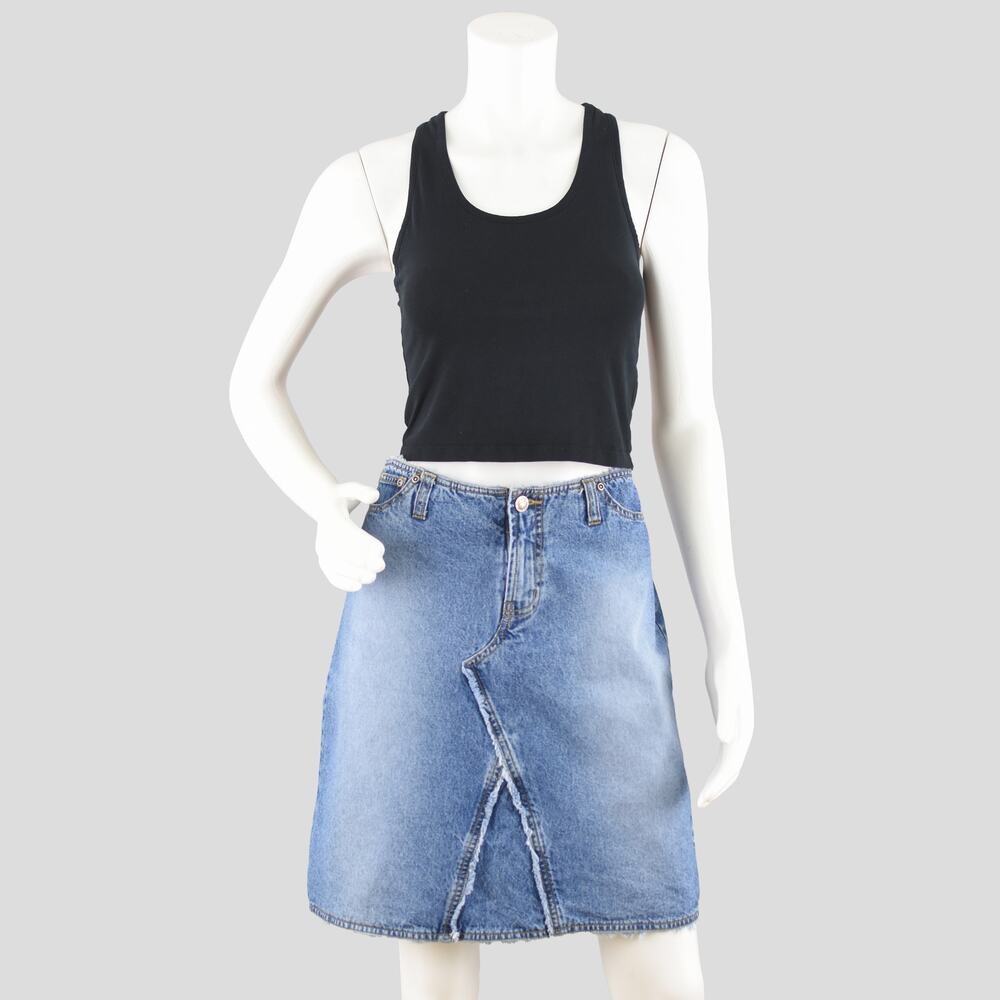 Faded Glory Y2K Distressed Denim Pencil Skirt Missy's Size 8